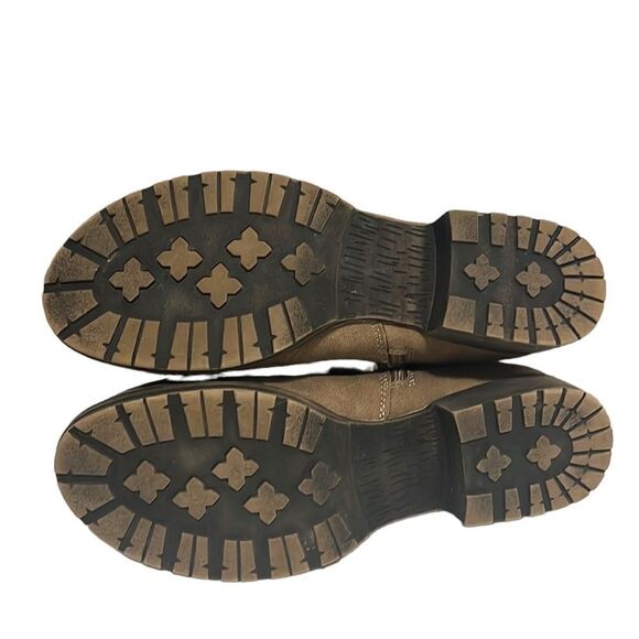 Woman's Tan Boots Size 7 Just Fabulous Arteece Faux Suede Studded Ankle Zip - Picture 8 of 13